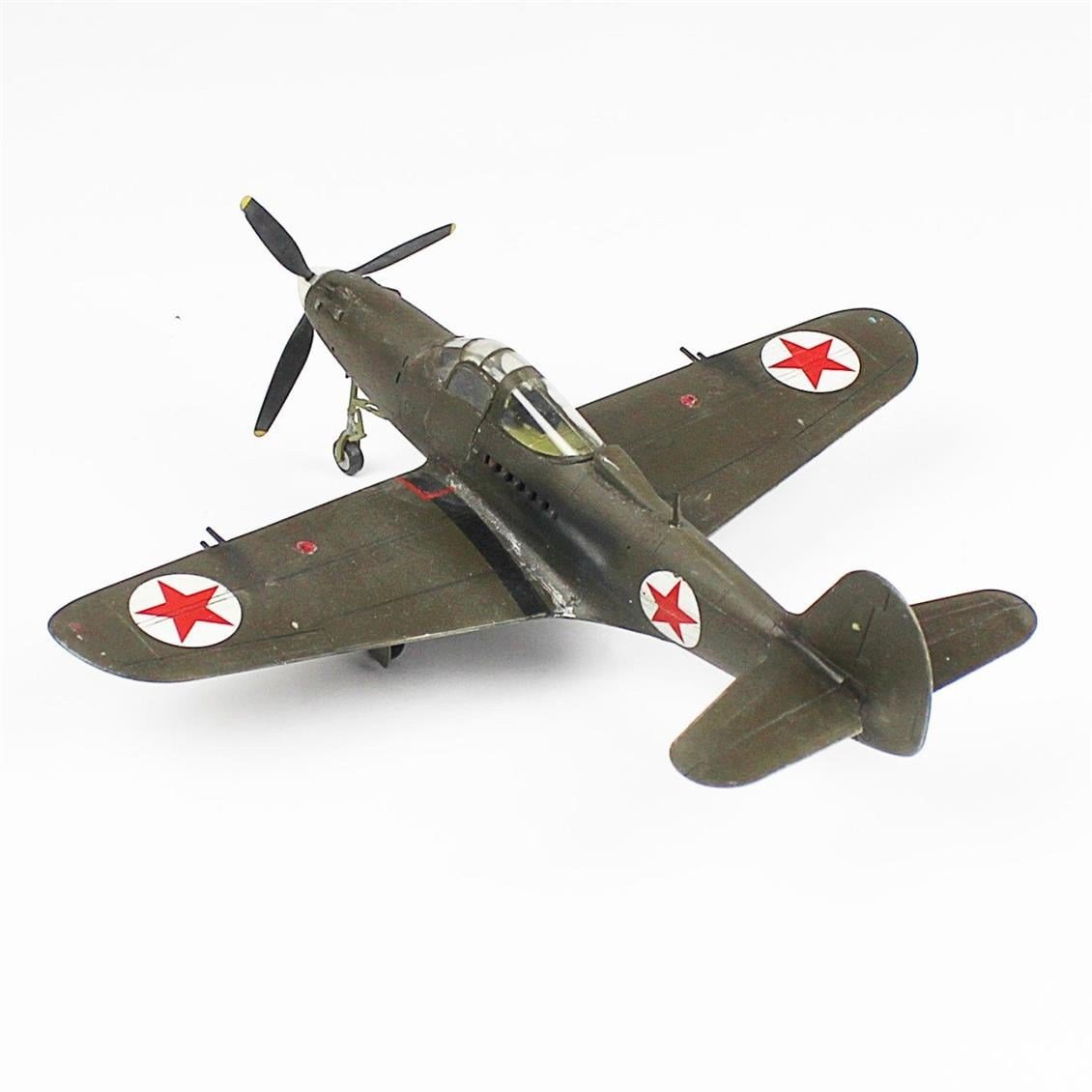 QD098 1/48 P-39A Aircobra Sergilemeye Hazır Plastik Uçak Modeli