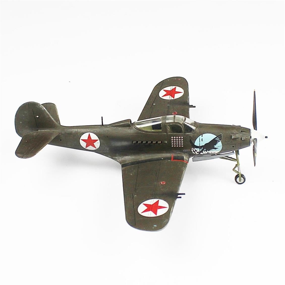 QD098 1/48 P-39A Aircobra Sergilemeye Hazır Plastik Uçak Modeli