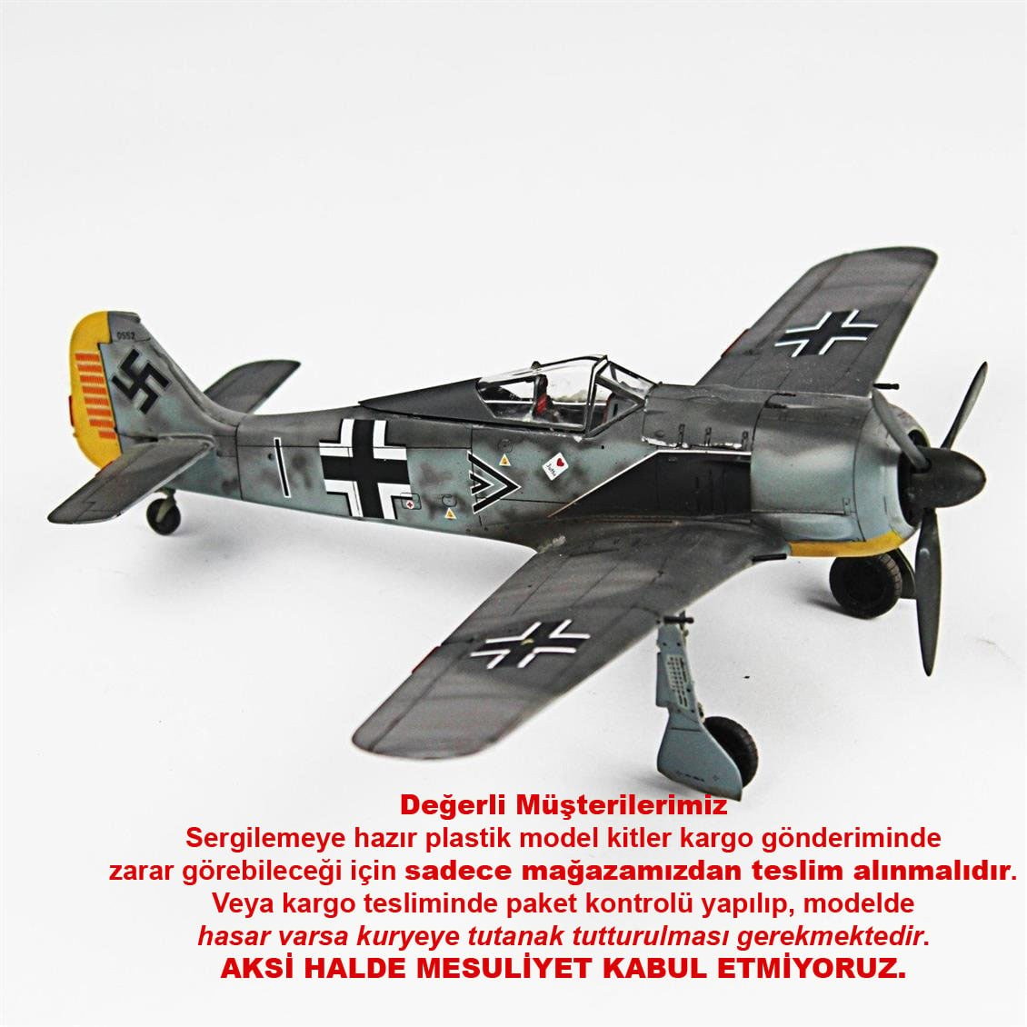 QD100 1/48 Focke-Wulf 190 A Sergilemeye Hazır Plastik Uçak Modeli