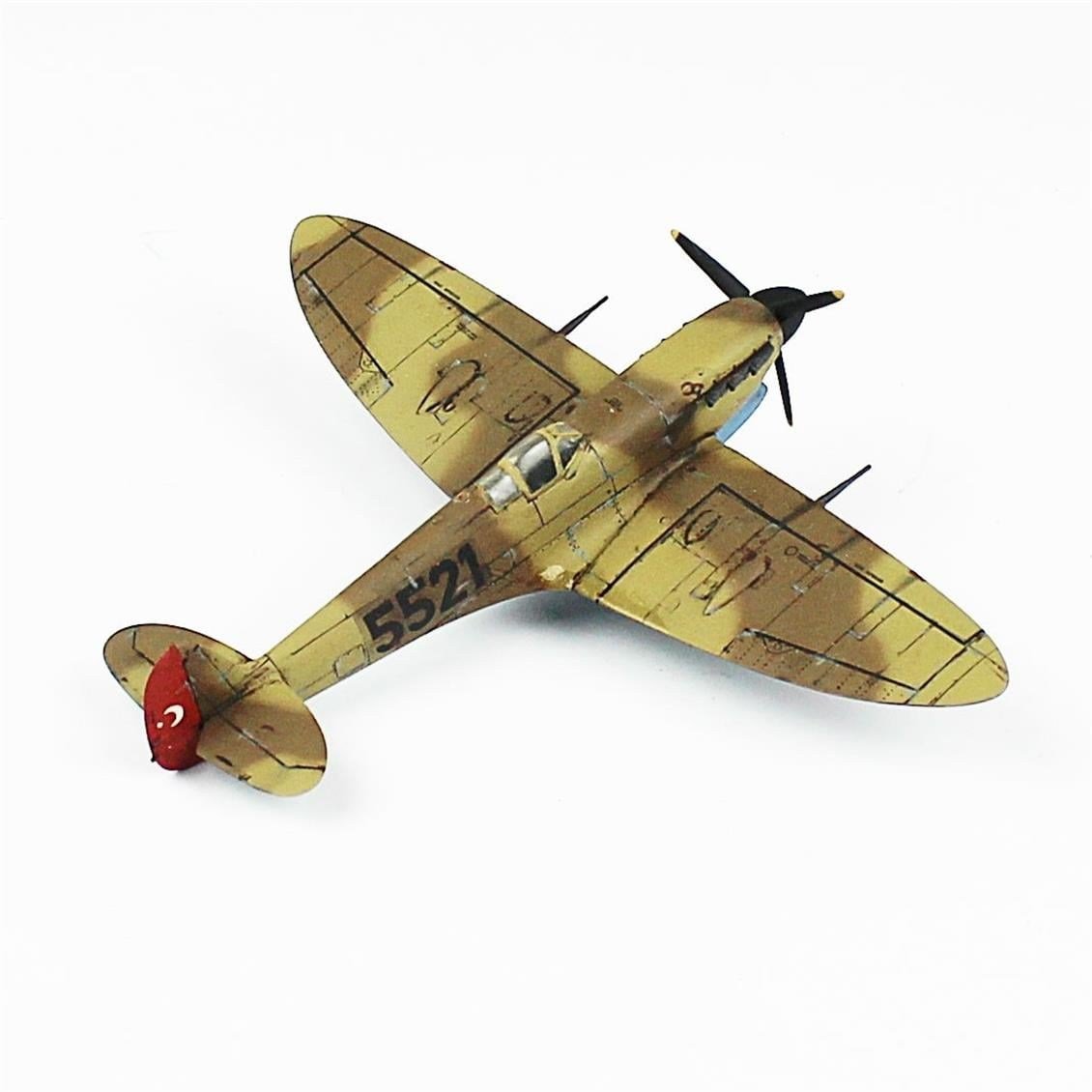 QD108 1/72 Spitfire Mk.V Sergilemeye Hazır Plastik Uçak Modeli