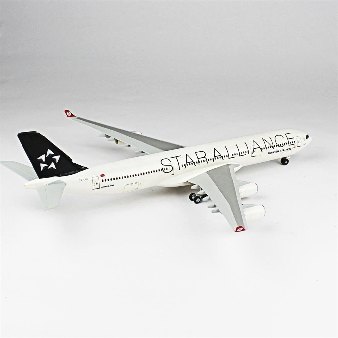 QD137 1/144 A-340 Sergilemeye Hazır Plastik Uçak Modeli