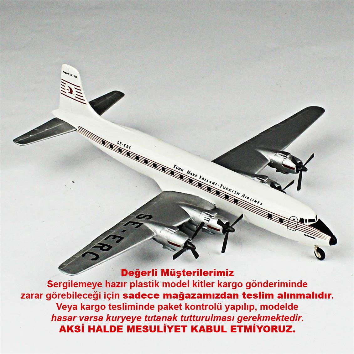 QD148 1/144 DC-6 Sergilemeye Hazır Plastik Uçak Modeli