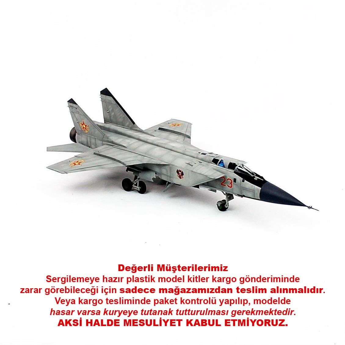 QD161 1/48 Mig-31 Sergilemeye Hazır Plastik Uçak Modeli