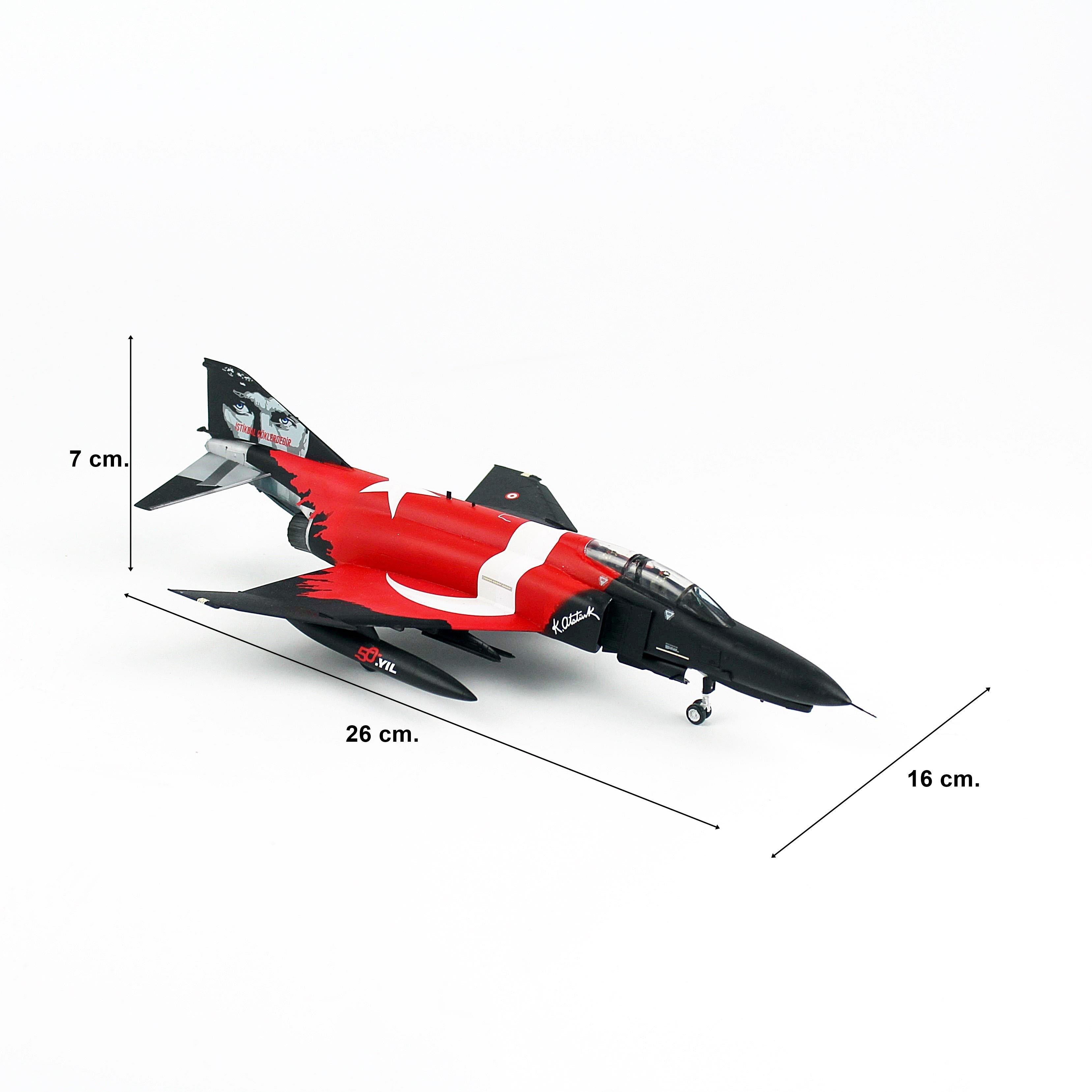 QD176 1/72 Ölçek, F-4E Phantom, 50. Yıl Decalli, Sergilemeye Hazır Savaşl Uçağı Modeli