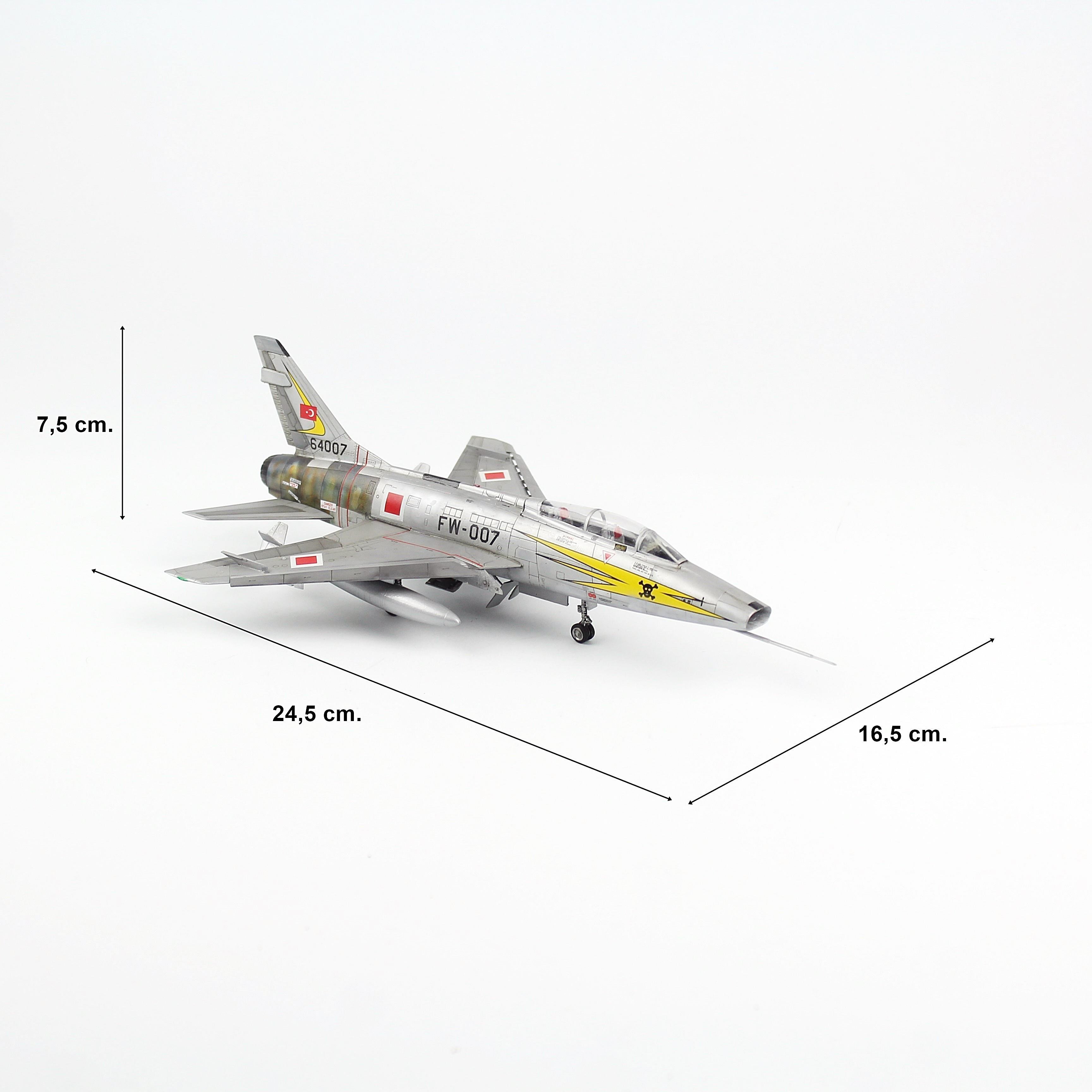 QD192 1/72 Ölçek, F 100F, 171. Filo (Korsanlar), Sergilemeye Hazır Savaş Uçağı Modeli
