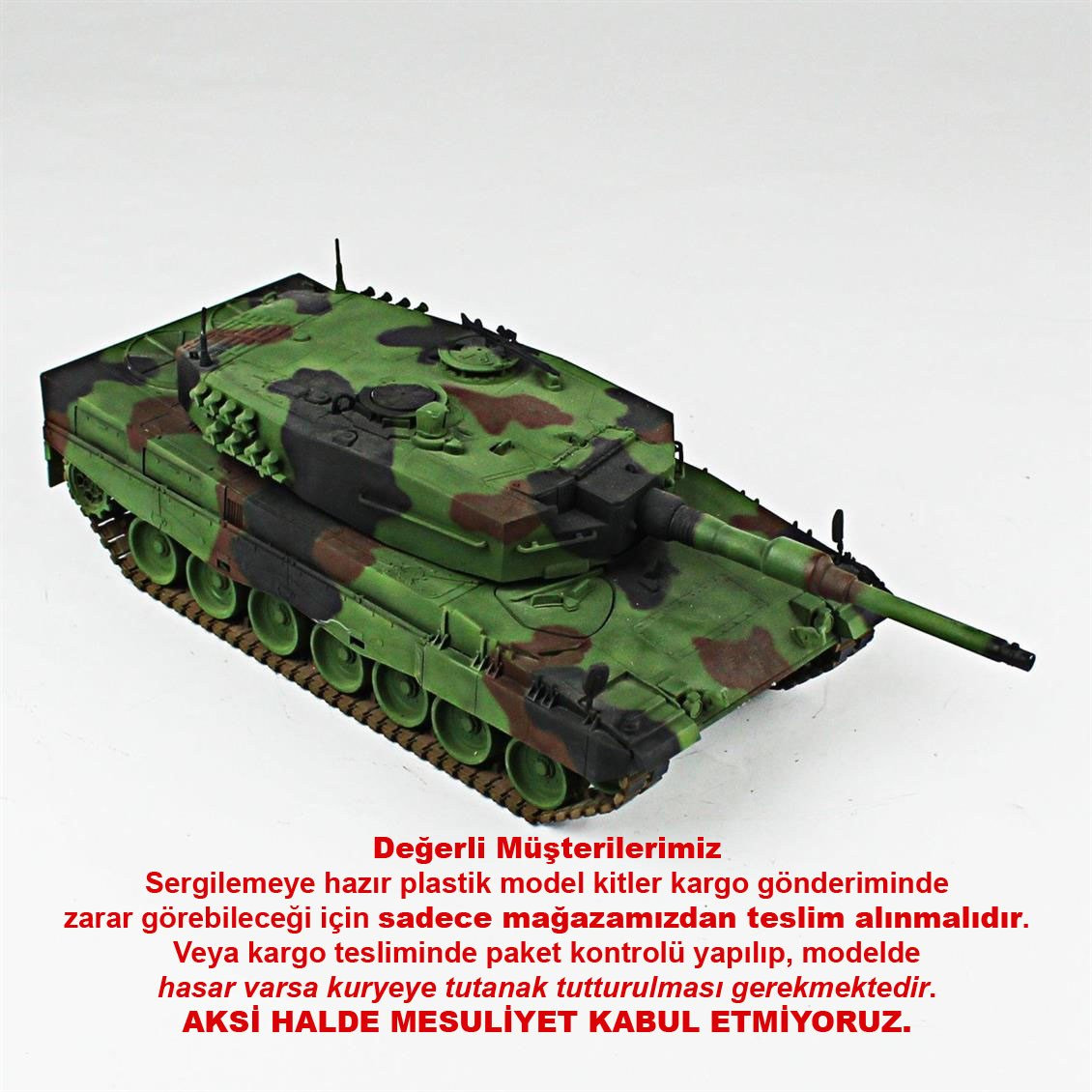 QD210 1/35 Leopard 2A4, Esci, Sergilemeye Hazır Plastik Tank Modeli