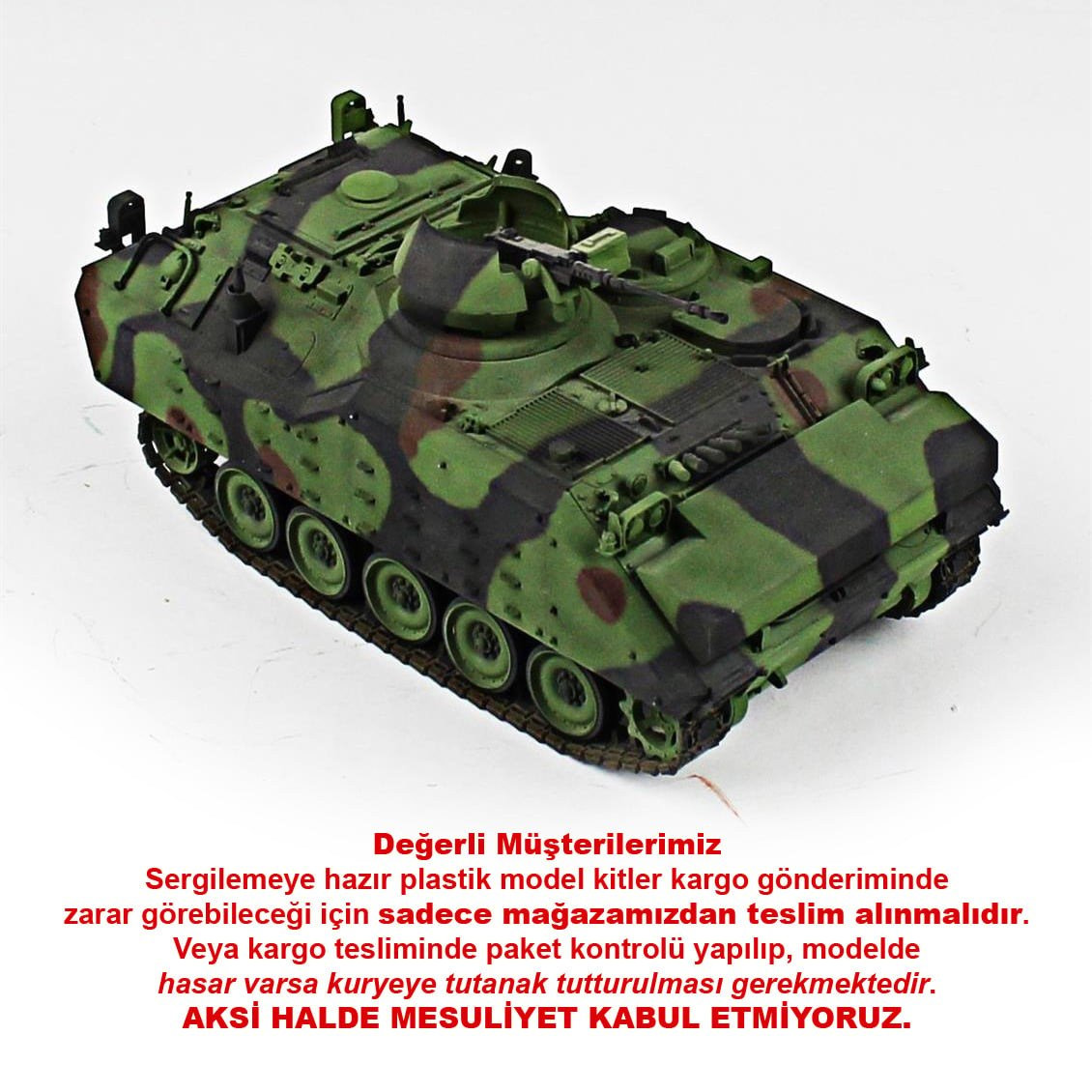 QD219 1/35 FNSS ZPT 12.7 mm.  Kuleli, AFV Club, Sergilemeye Hazır Plastik Tank Modeli