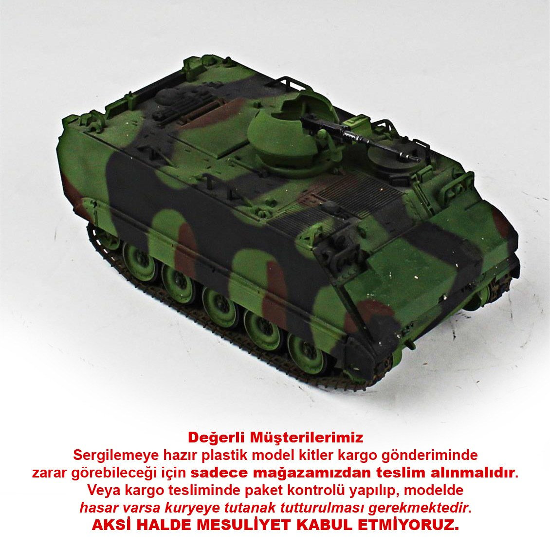QD220 1/35 M113A2 12,7 mm. Kuleli, Tamiya, Sergilemeye Hazır Plastik Tank Modeli