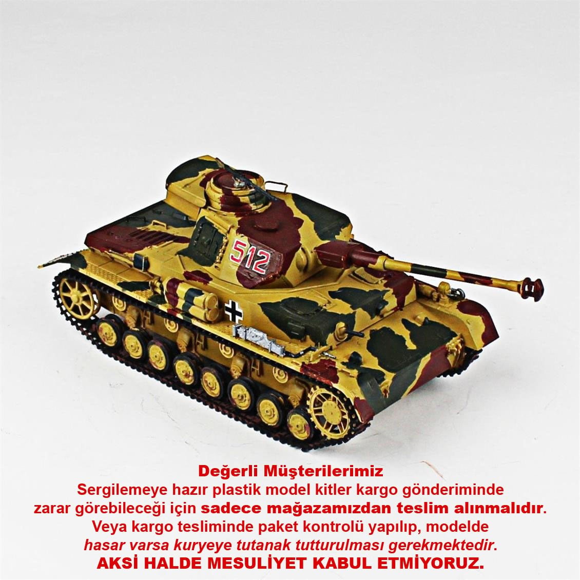 QD230 1/35 Panzer IV, Academy, Sergilemeye Hazır Plastik Tank Modeli