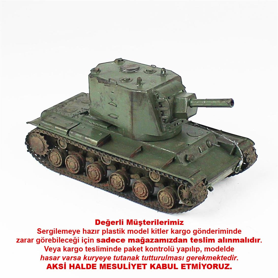 QD234 1/35 KV-2, Tamiya, Sergilemeye Hazır Plastik Tank Modeli
