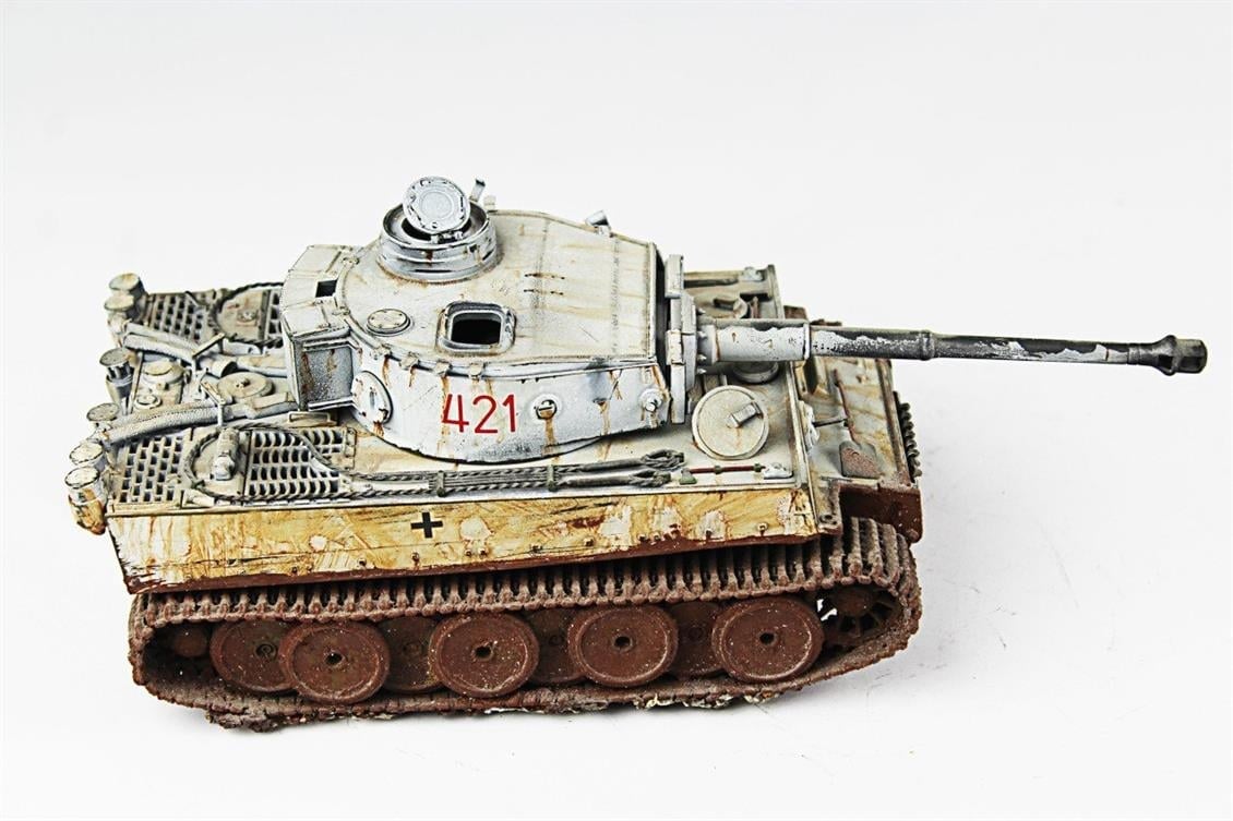 QD251 1/35 Tiger I, Tamiya, Sergilemeye Hazır Plastik Tank Modeli