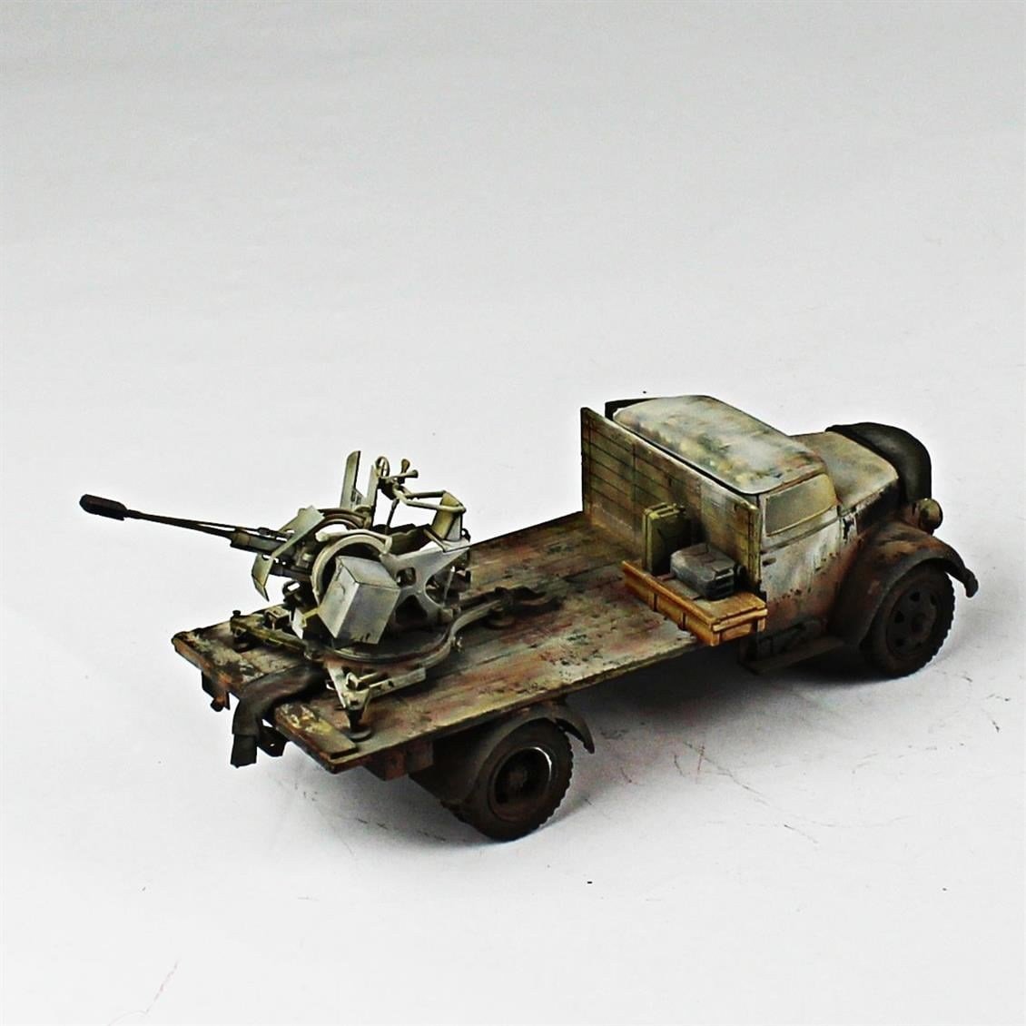 QD253 1/35 Opel Blitz + 37 Flak, Tamiya, Sergilemeye Hazır Plastik Tank Modeli