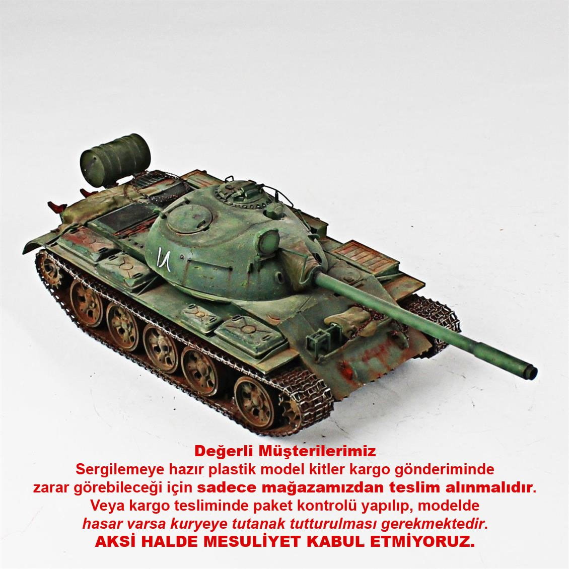 QD258 1/35 T-55A, Tamiya, Sergilemeye Hazır Plastik Tank Modeli