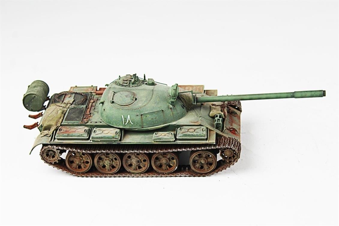 QD258 1/35 T-55A, Tamiya, Sergilemeye Hazır Plastik Tank Modeli