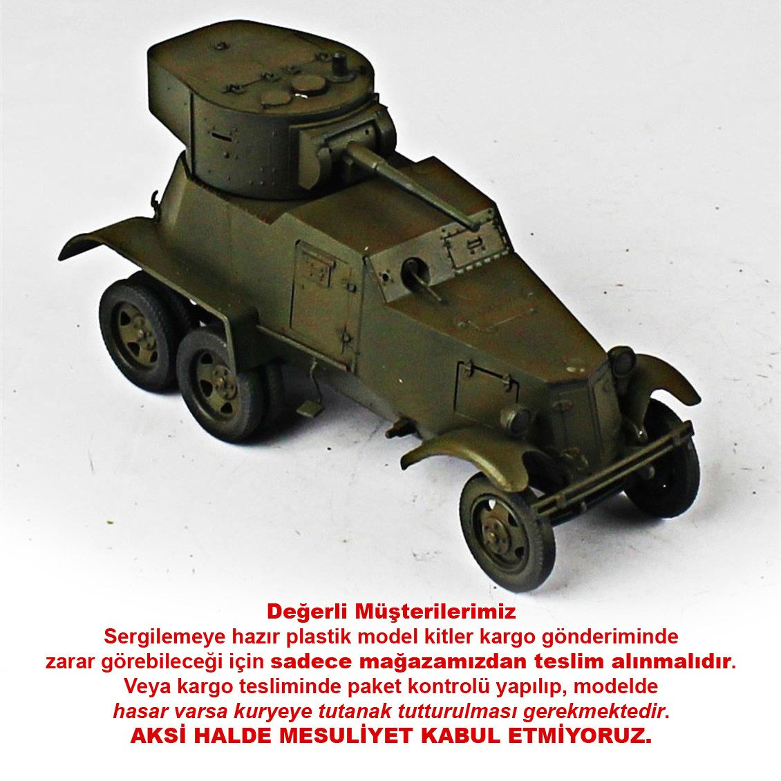 QD268 1/35 BA-6, Zvezda, Sergilemeye Hazır Plastik Tank Modeli