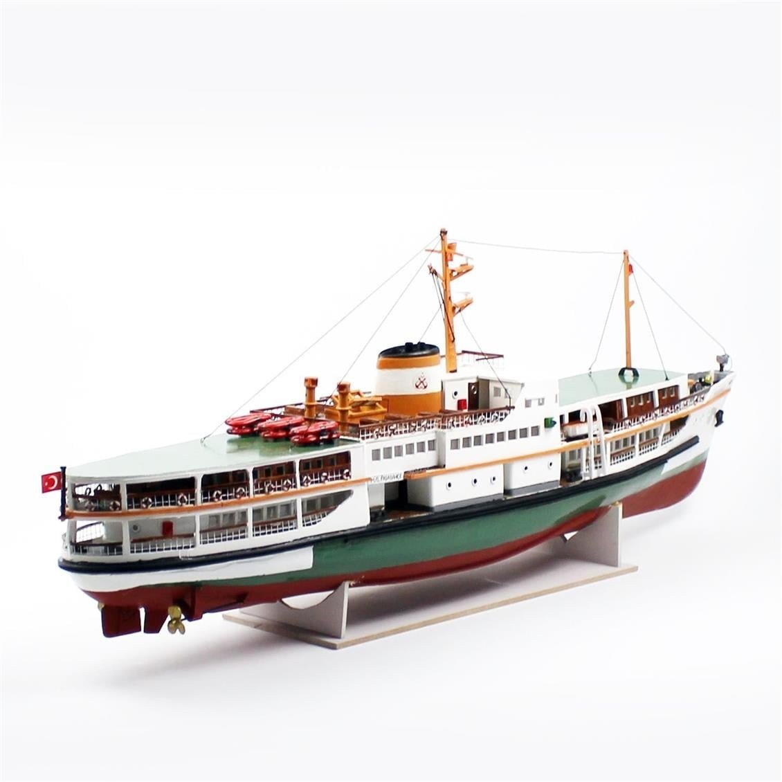 QD400 100 cm. Paşabahçe Yolcu Vapuru,Camekan ile Sergilemeye Hazır Gemi Modeli