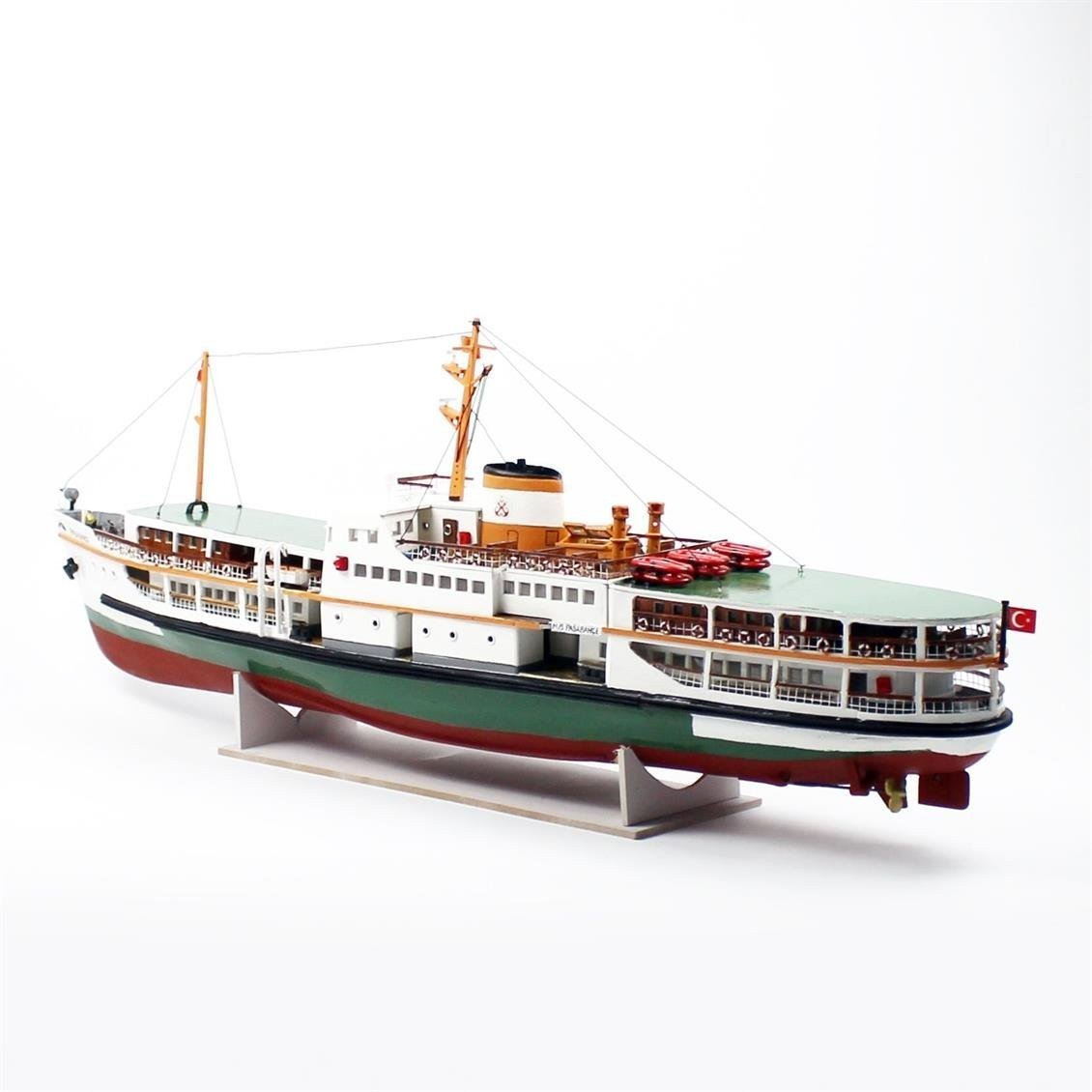 QD400 100 cm. Paşabahçe Yolcu Vapuru,Camekan ile Sergilemeye Hazır Gemi Modeli