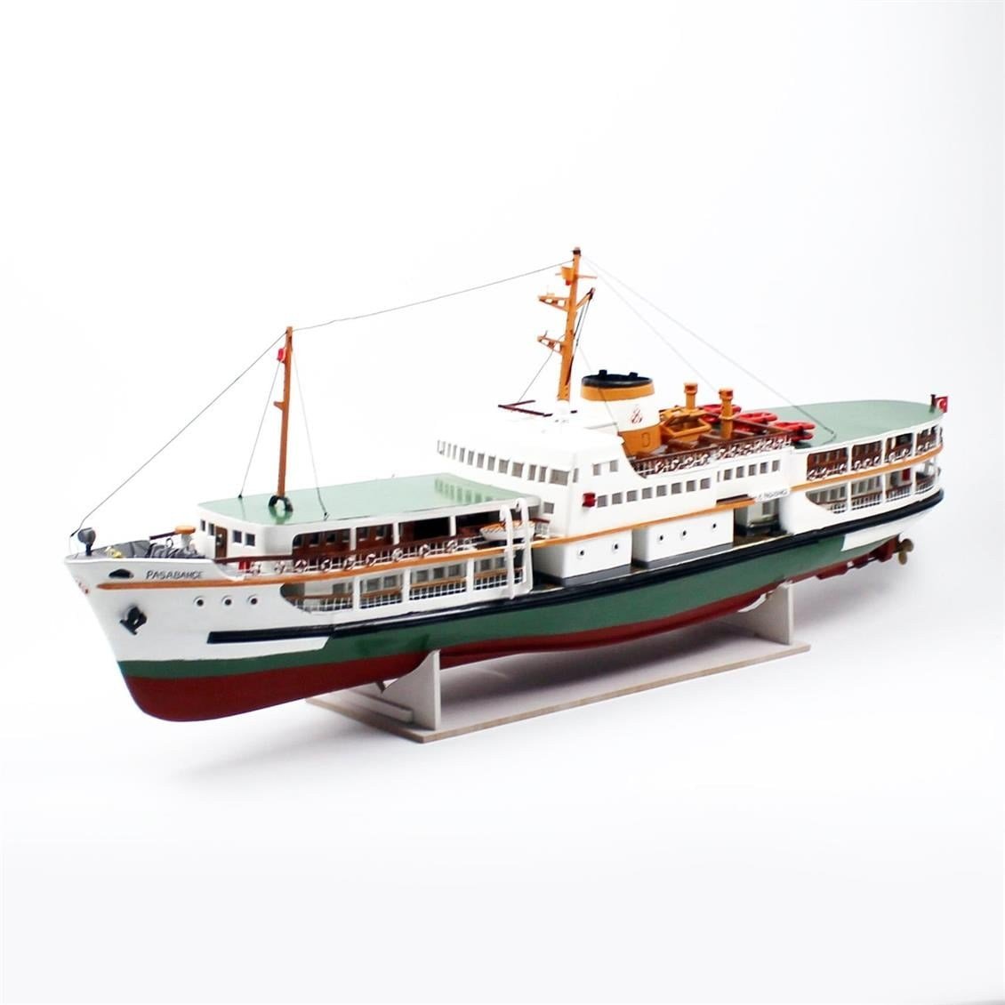 QD400 100 cm. Paşabahçe Yolcu Vapuru,Camekan ile Sergilemeye Hazır Gemi Modeli