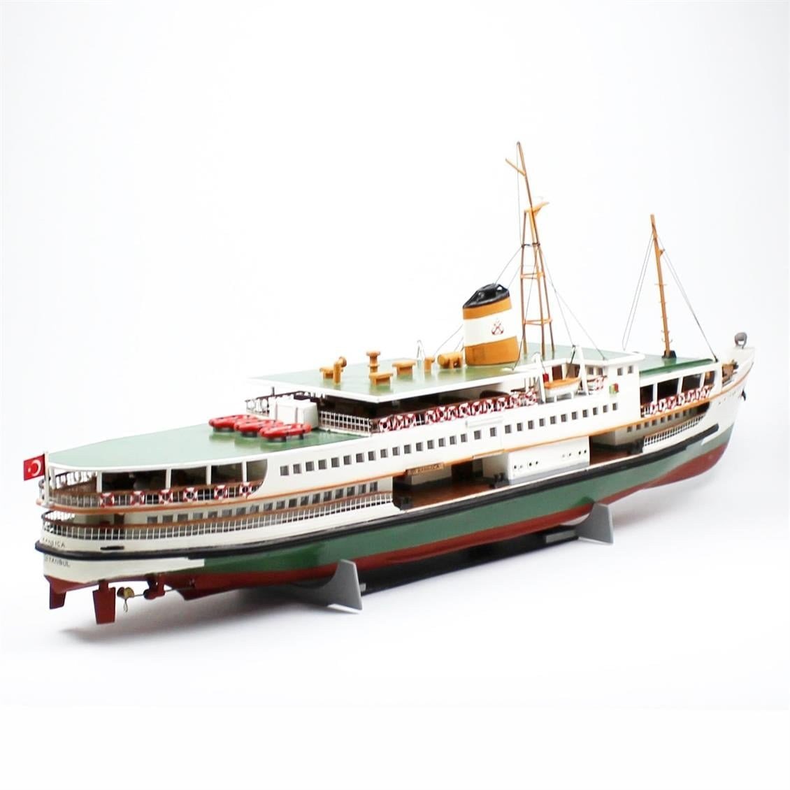 QD401 100 cm. Kanlıca Yolcu Vapuru,Camekan ile Sergilemeye Hazır Gemi Modeli