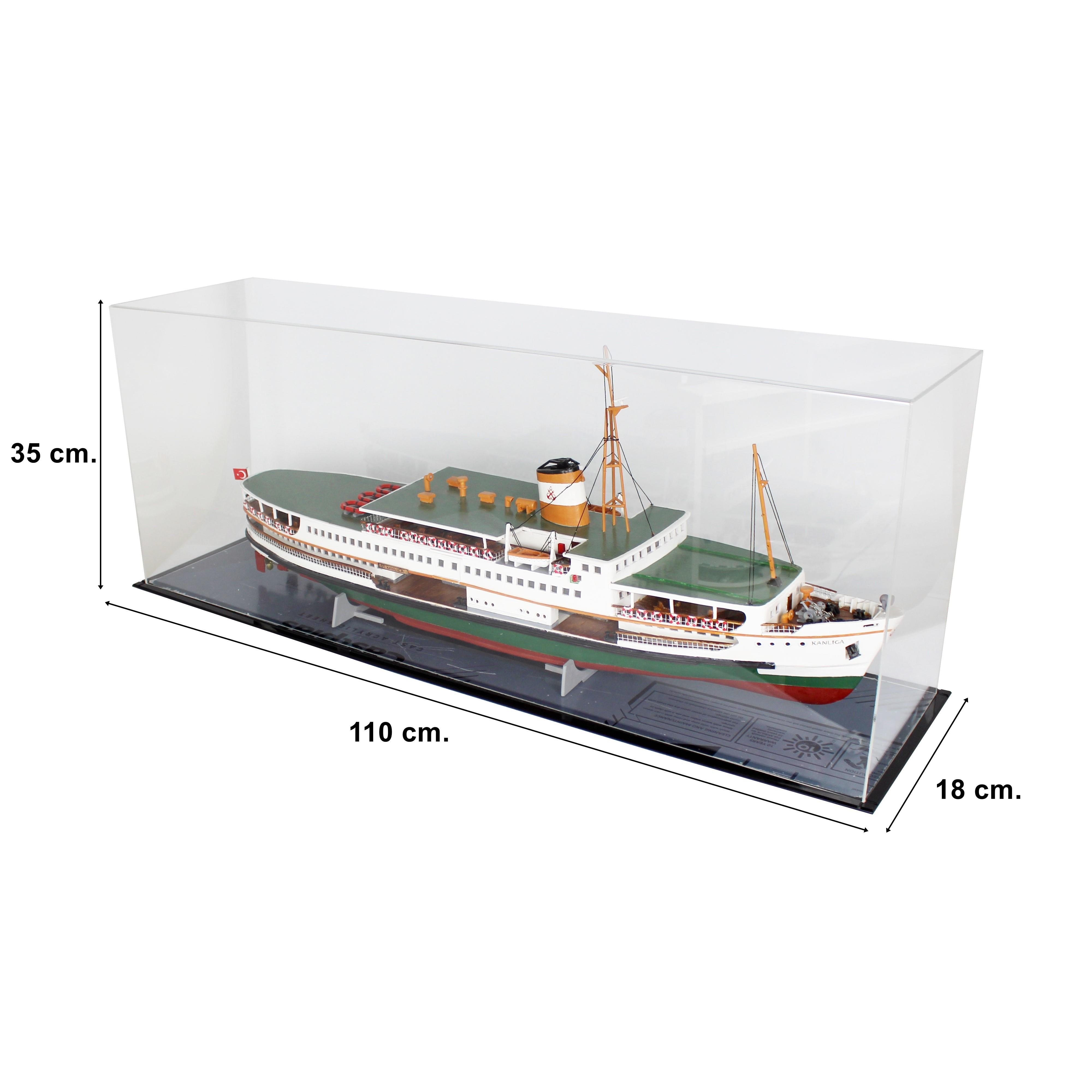 QD401 100 cm. Kanlıca Yolcu Vapuru,Camekan ile Sergilemeye Hazır Gemi Modeli