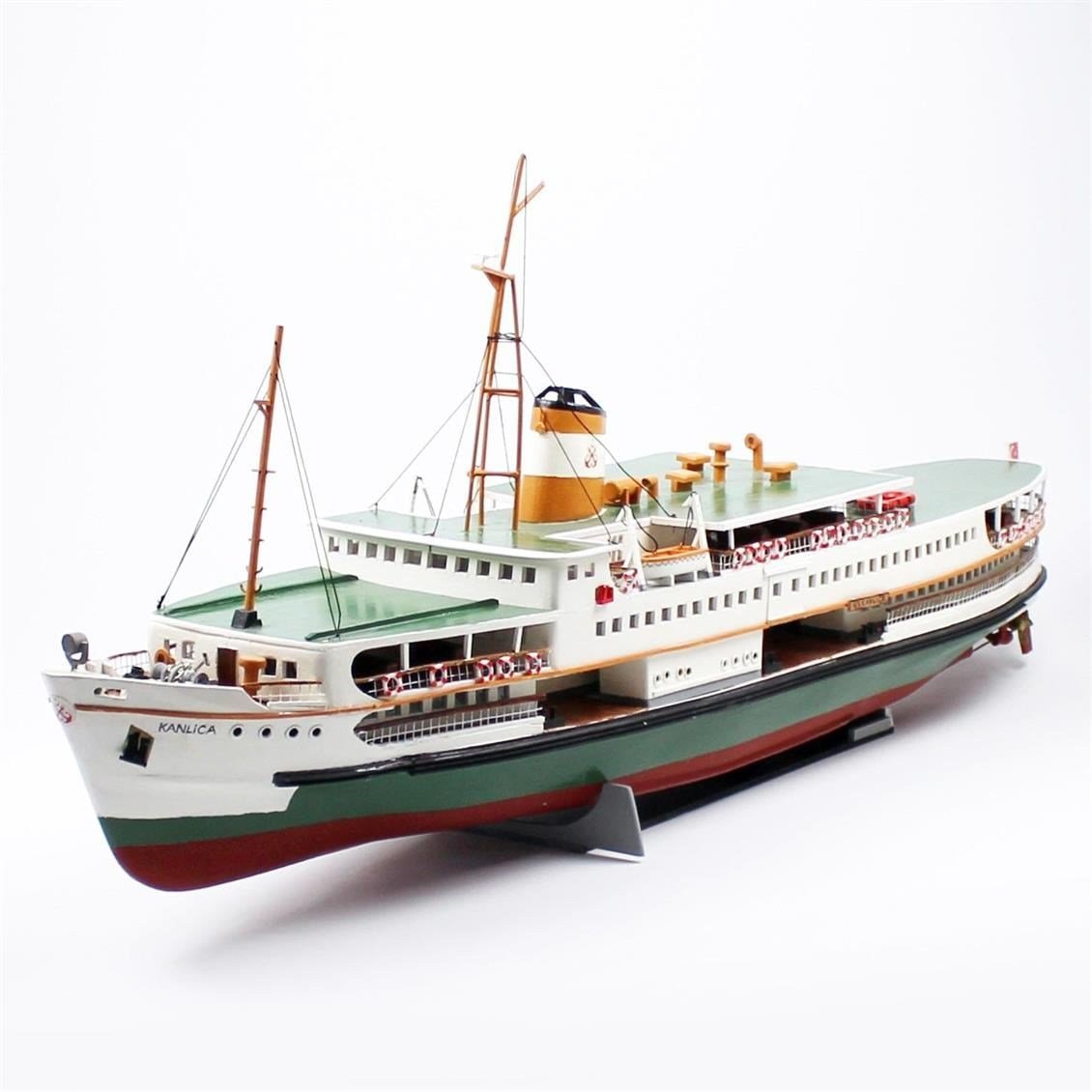 QD401 100 cm. Kanlıca Yolcu Vapuru,Camekan ile Sergilemeye Hazır Gemi Modeli