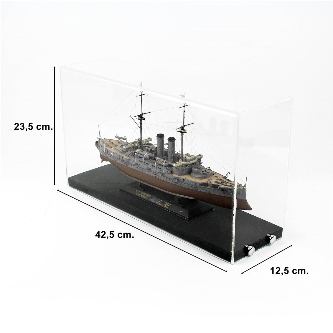 QD406 1/350 Ölçek, IJN Mikasa 1904 Japon Savaş Gemisi, Camekanlı, Sergilemeye Hazır, Plastik Gemi Modeli