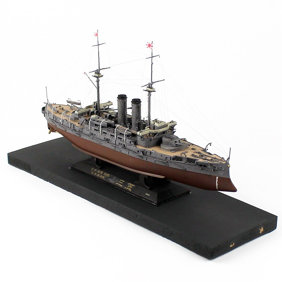 QD406 1/350 Ölçek, IJN Mikasa 1904 Japon Savaş Gemisi, Camekanlı, Sergilemeye Hazır, Plastik Gemi Modeli