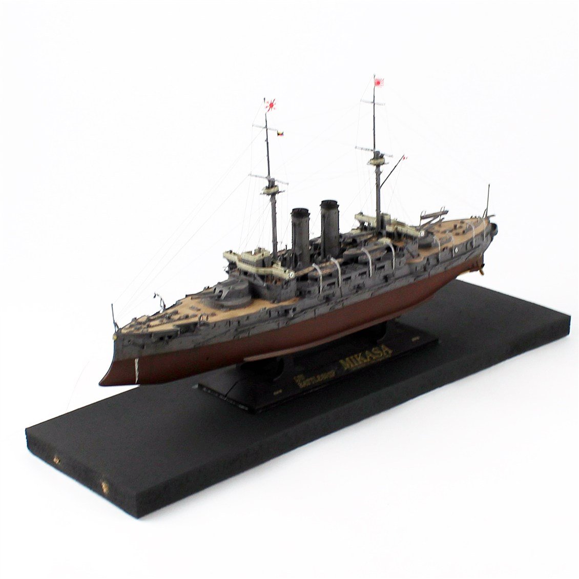 QD406 1/350 Ölçek, IJN Mikasa 1904 Japon Savaş Gemisi, Camekanlı, Sergilemeye Hazır, Plastik Gemi Modeli