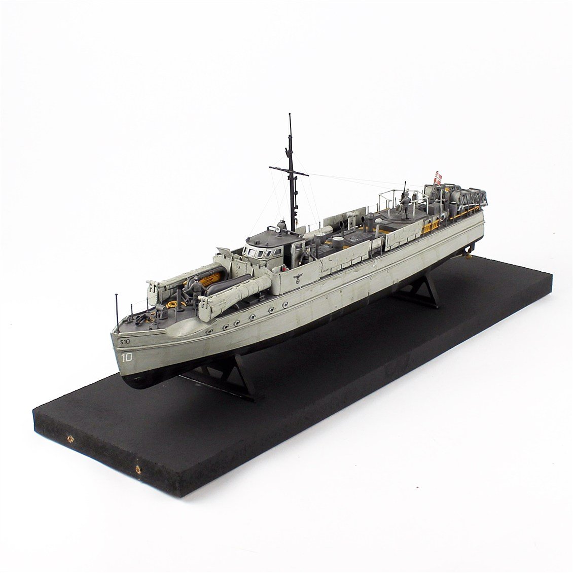 QD407 1/72 Ölçek, German S-Boat, 1939-45 Alman Torpido Botu, Camekanlı, Sergilemeye Hazır, Plastik Gemi Modeli