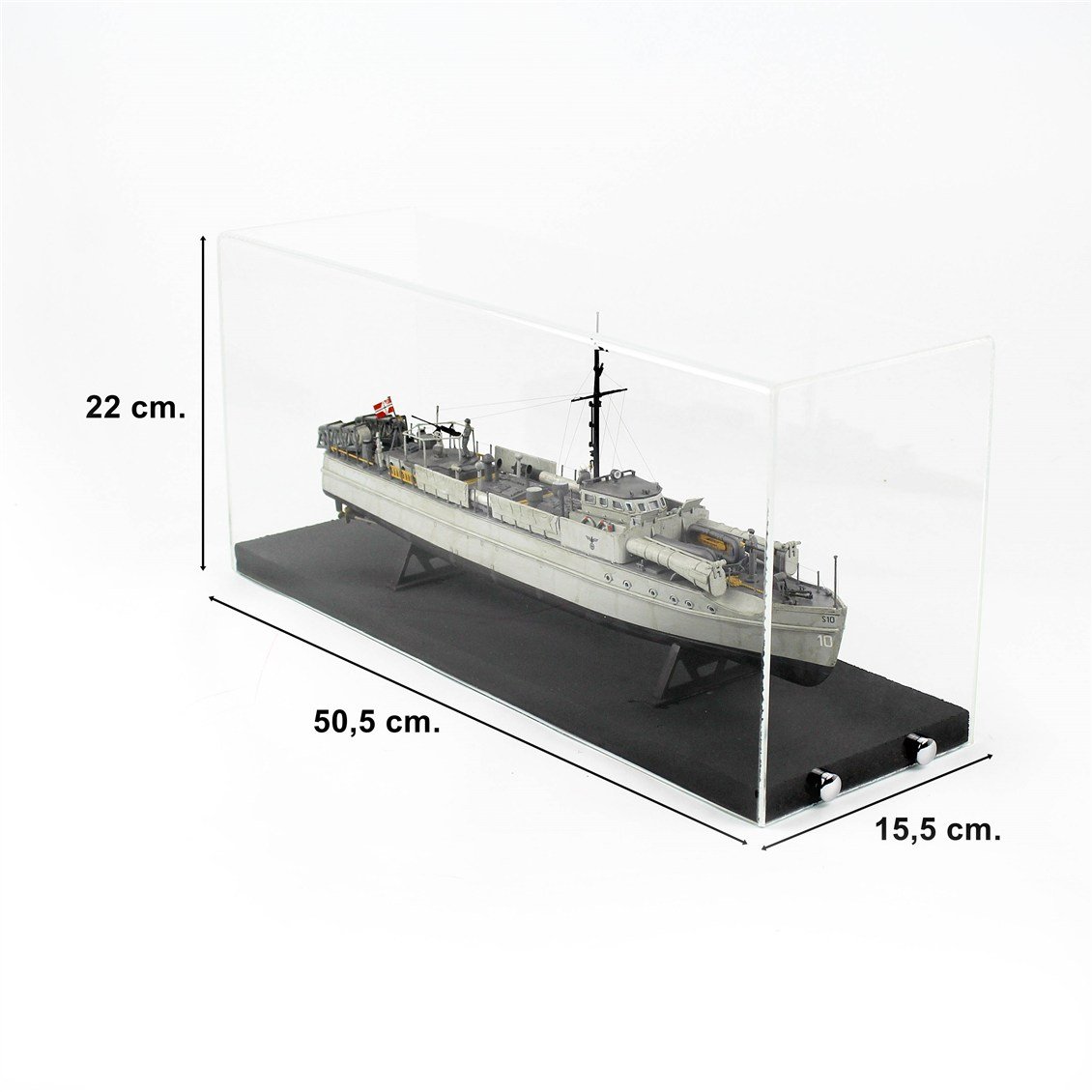 QD407 1/72 Ölçek, German S-Boat, 1939-45 Alman Torpido Botu, Camekanlı, Sergilemeye Hazır, Plastik Gemi Modeli