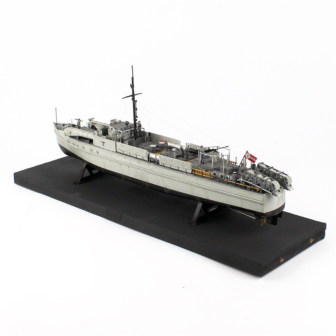 QD407 1/72 Ölçek, German S-Boat, 1939-45 Alman Torpido Botu, Camekanlı, Sergilemeye Hazır, Plastik Gemi Modeli