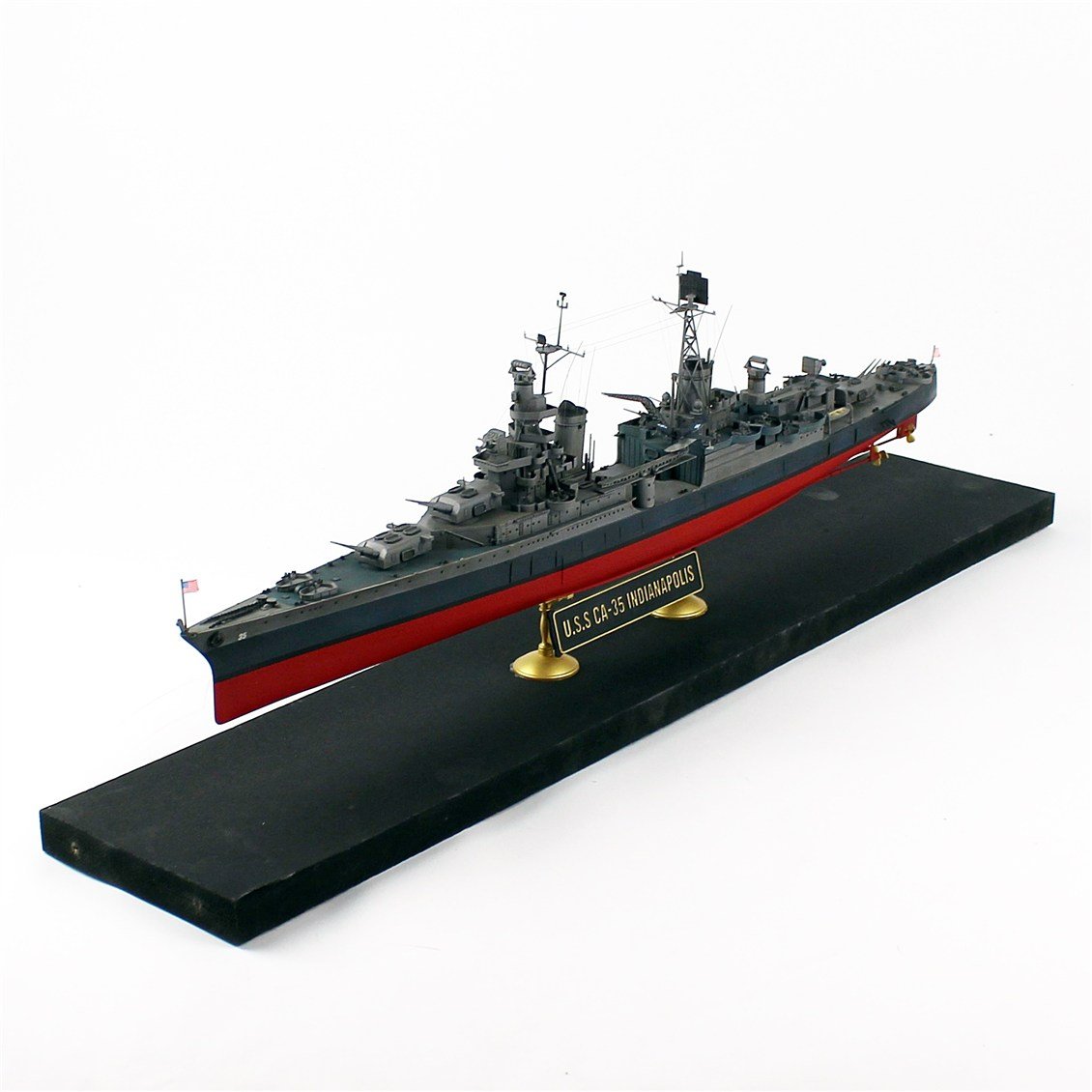 QD408 1/350 Ölçek, USS Indianapolis Savaş Kruvazörü, Camekanlı, Sergilemeye Hazır, Plastik Gemi Modeli