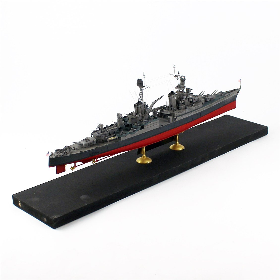 QD408 1/350 Ölçek, USS Indianapolis Savaş Kruvazörü, Camekanlı, Sergilemeye Hazır, Plastik Gemi Modeli