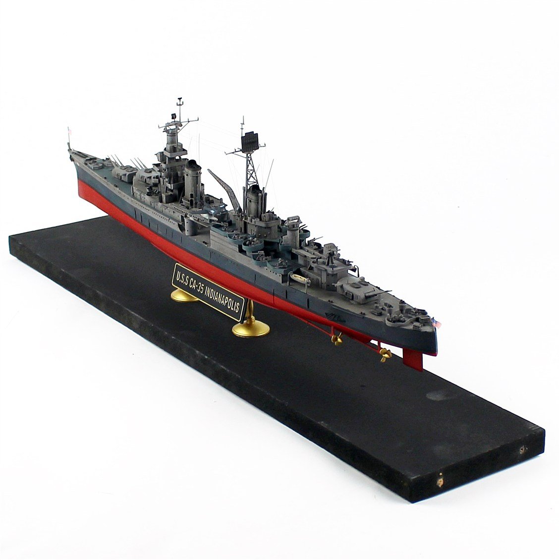 QD408 1/350 Ölçek, USS Indianapolis Savaş Kruvazörü, Camekanlı, Sergilemeye Hazır, Plastik Gemi Modeli