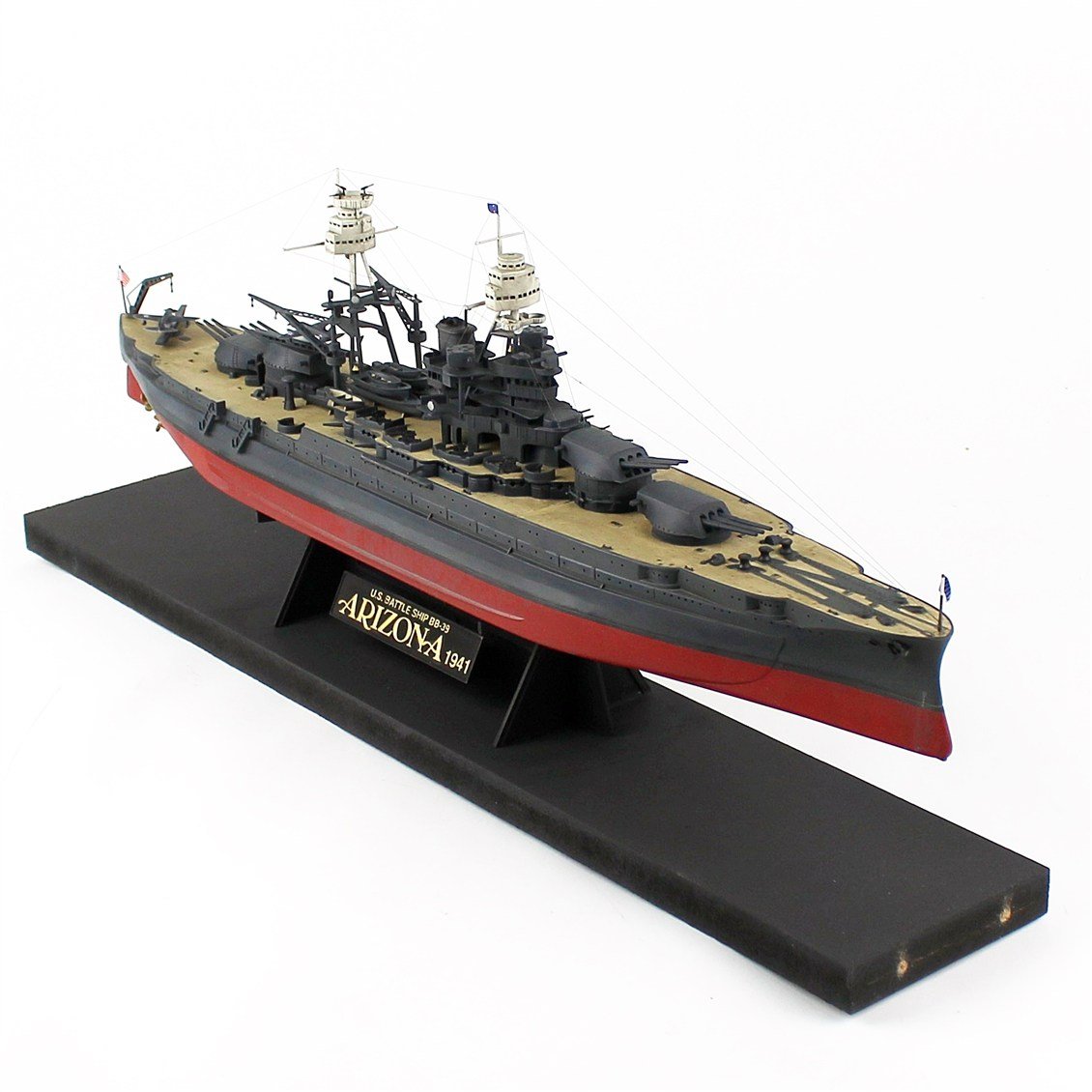 QD409 1/350 Ölçek, USS Arizona Savaş Gemisi, Camekanlı, Sergilemeye Hazır, Plastik Gemi Modeli