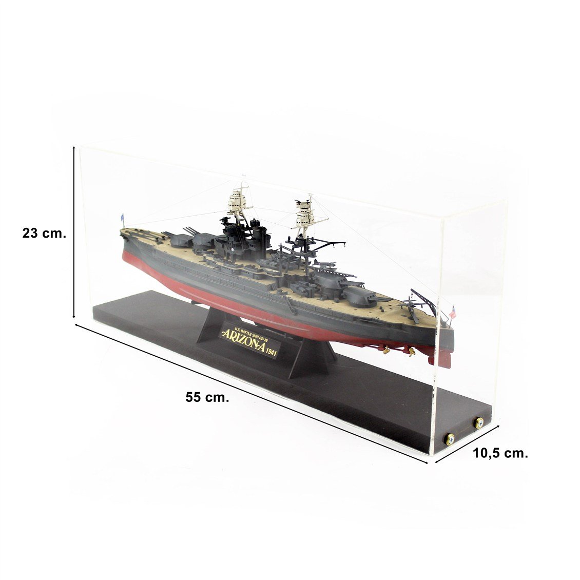 QD409 1/350 Ölçek, USS Arizona Savaş Gemisi, Camekanlı, Sergilemeye Hazır, Plastik Gemi Modeli