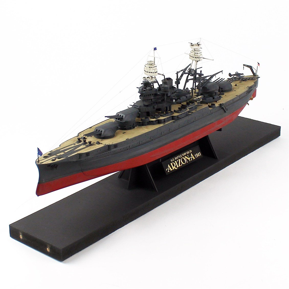 QD409 1/350 Ölçek, USS Arizona Savaş Gemisi, Camekanlı, Sergilemeye Hazır, Plastik Gemi Modeli