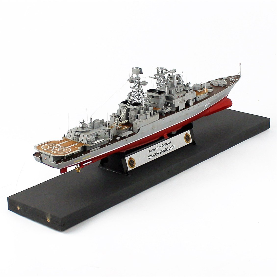 QD411 1/350 Ölçek, Admiral Panteleyev Rus Deniz Kuvvetleri Kruvazörü, Camekanlı, Sergilemeye Hazır, Plastik Gemi Modeli