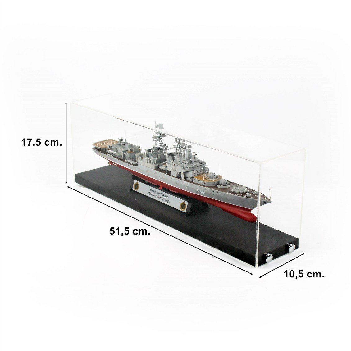 QD411 1/350 Ölçek, Admiral Panteleyev Rus Deniz Kuvvetleri Kruvazörü, Camekanlı, Sergilemeye Hazır, Plastik Gemi Modeli