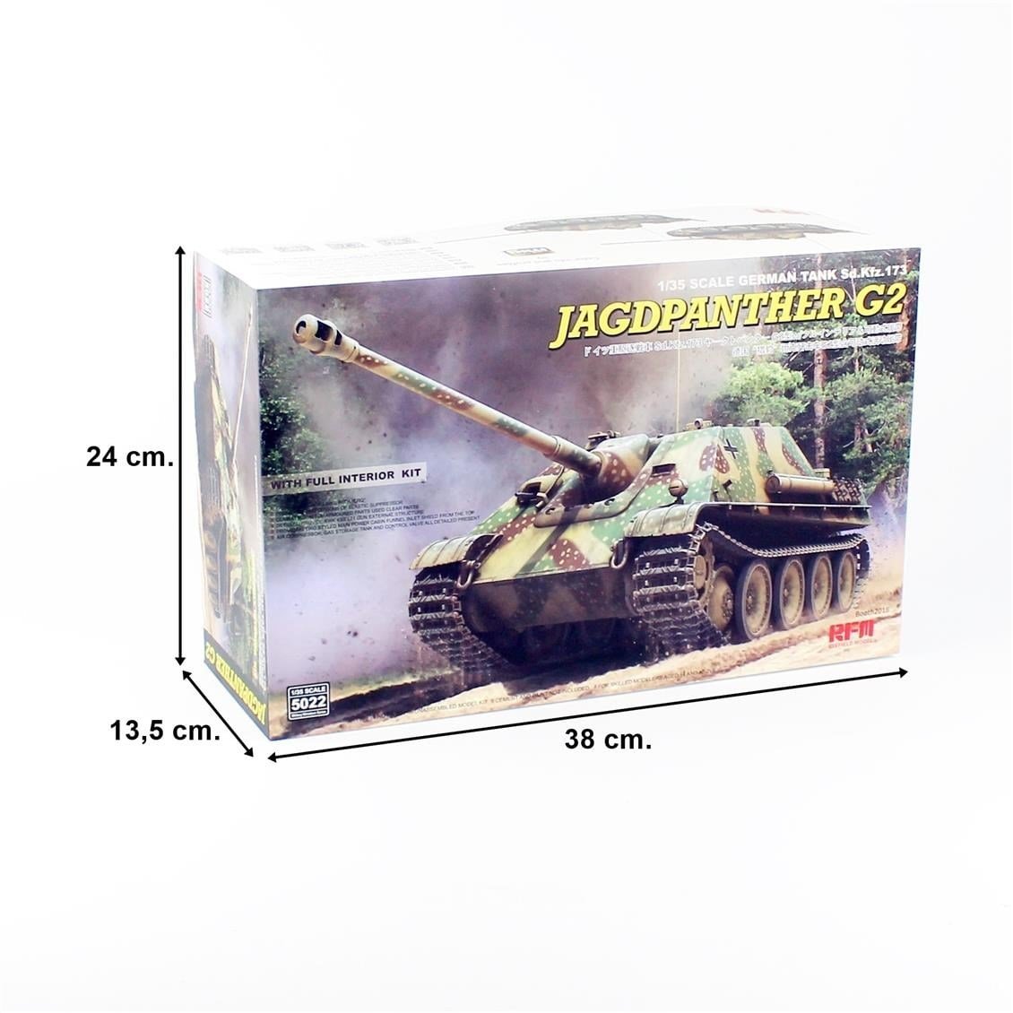 RFM 5022 1/35 Ölçek, Jagdpanther G2, İç Detaylı İmha Tanklı, Plastik Model kiti