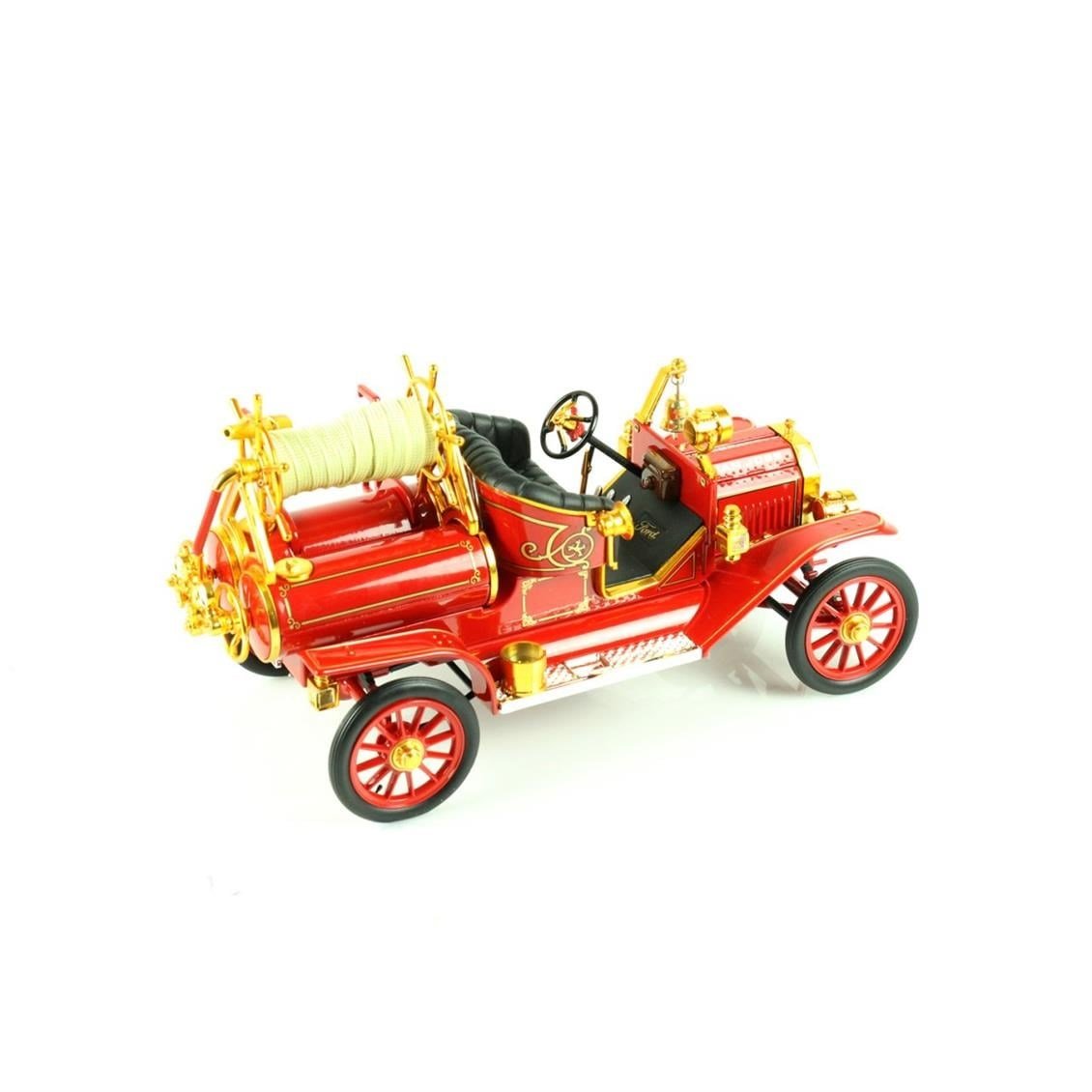 Road Signature 20038 1/18 Ölçek, 1914 Model T Fire Engine, Red, Sergilemeye Hazır Metal Araba Modeli