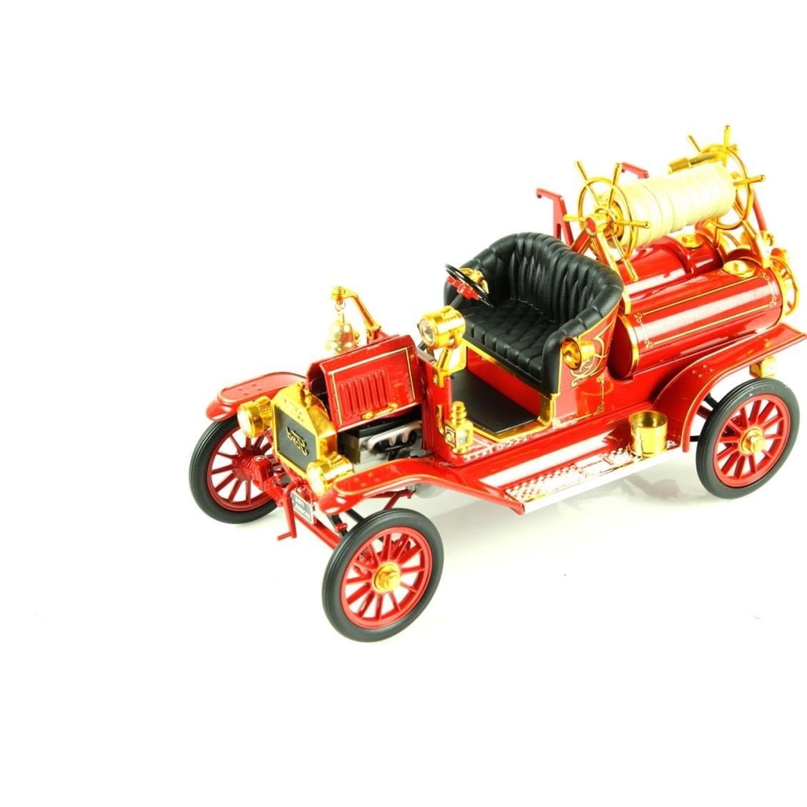 Road Signature 20038 1/18 Ölçek, 1914 Model T Fire Engine, Red, Sergilemeye Hazır Metal Araba Modeli