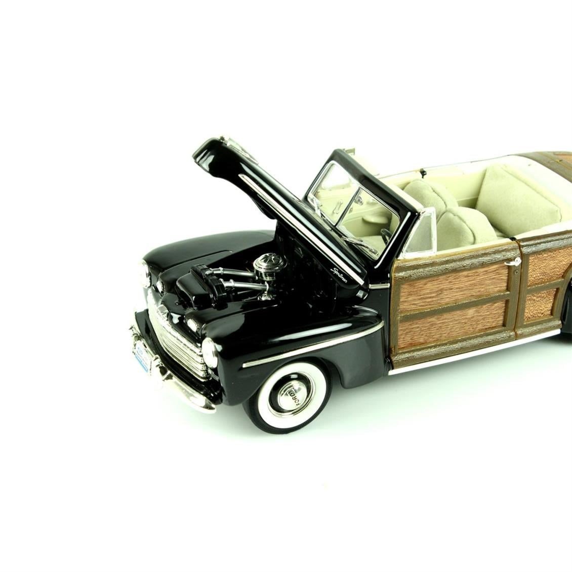 Road Signature 20048 1/18 Ölçek, 1946 Ford Sportsman (Wood Frame), Black, Sergilemeye Hazır Metal Araba Modeli