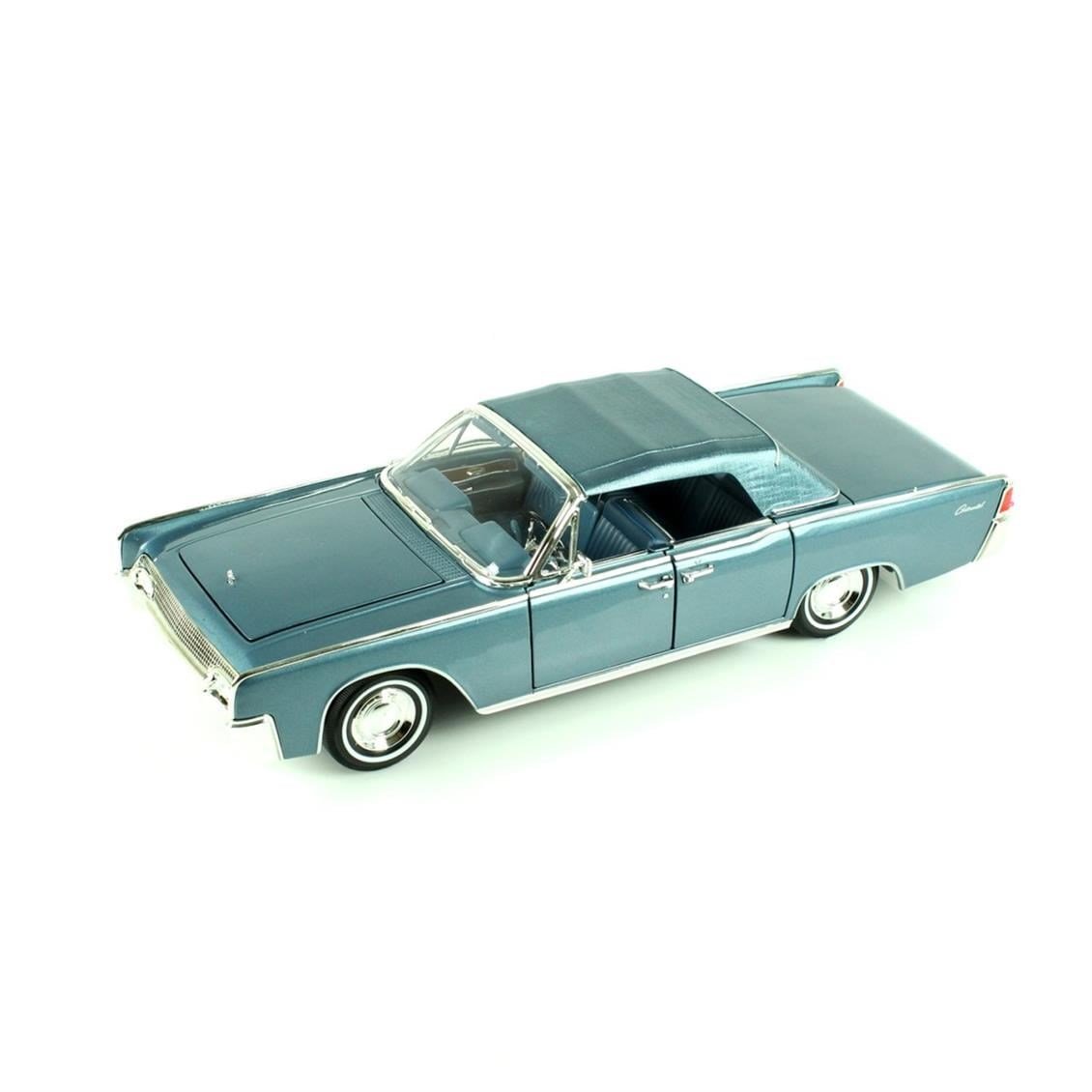 Road Signature 20088 1/18 Ölçek, 1961 Lincoln Continantal, Dark Blue, Sergilemeye Hazır Metal Araba Modeli