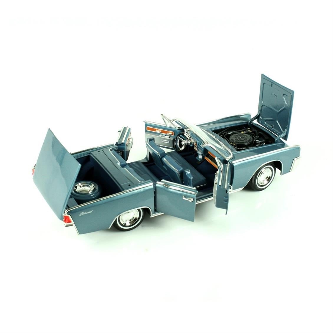 Road Signature 20088 1/18 Ölçek, 1961 Lincoln Continantal, Dark Blue, Sergilemeye Hazır Metal Araba Modeli