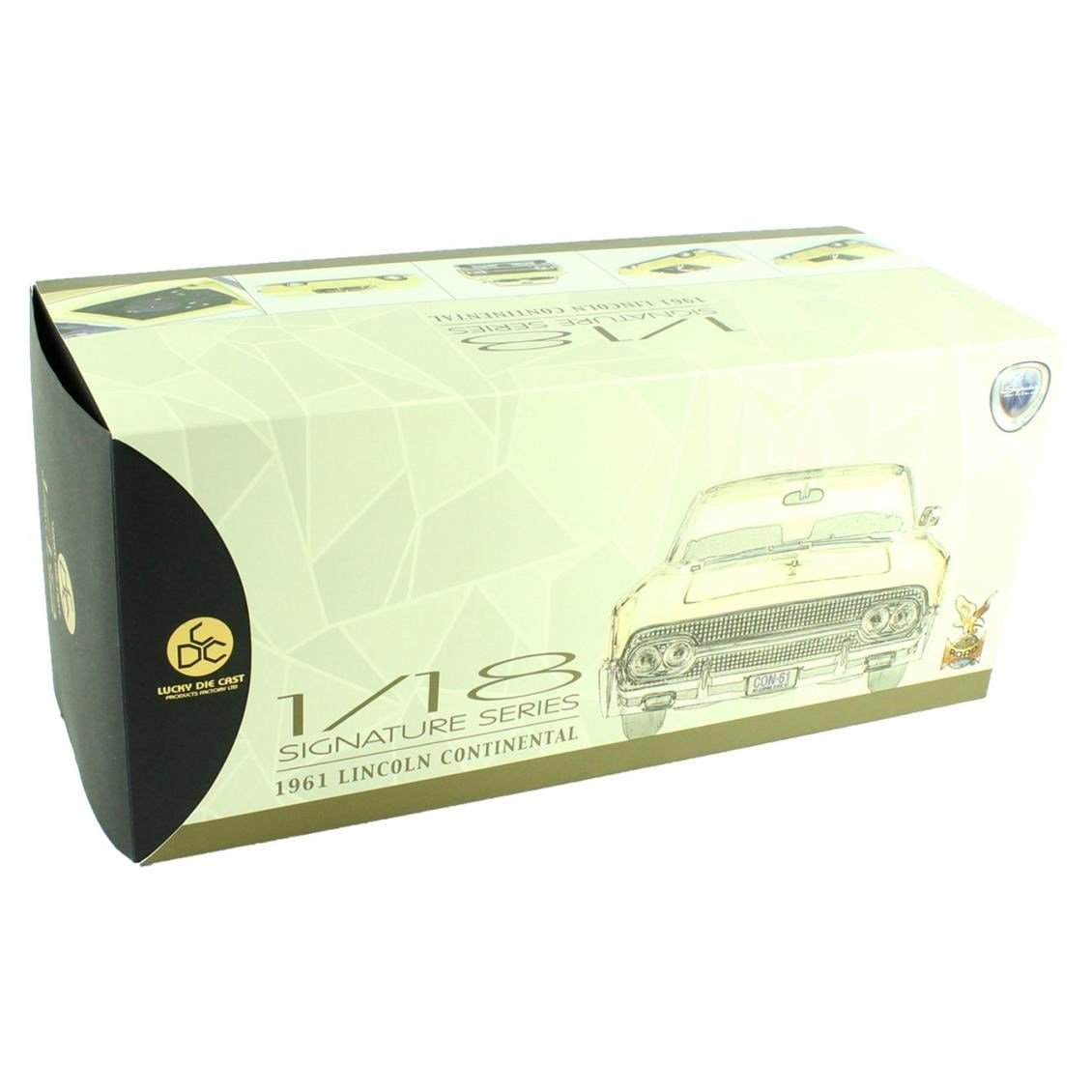 Road Signature 20088 1/18 Ölçek, 1961 Lincoln Continantal, Dark Blue, Sergilemeye Hazır Metal Araba Modeli
