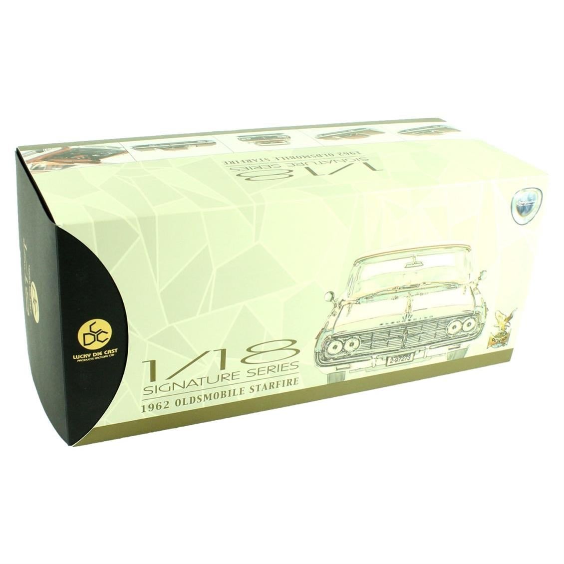 Road Signature 20208 1/18 Ölçek, 1962 Oldsmobile Starfire, Carnet, Sergilemeye Hazır Metal Araba Modeli