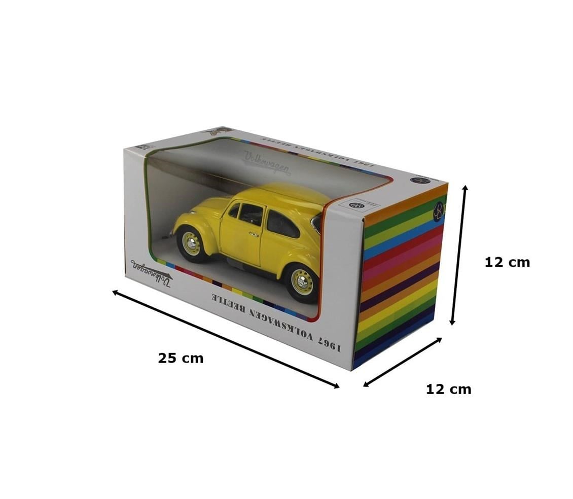 Road Signature 24202 1/24 Ölçek, 1967 Volkswagen Beetle, Yellow, Sergilemeye Hazır Metal Araba Modeli