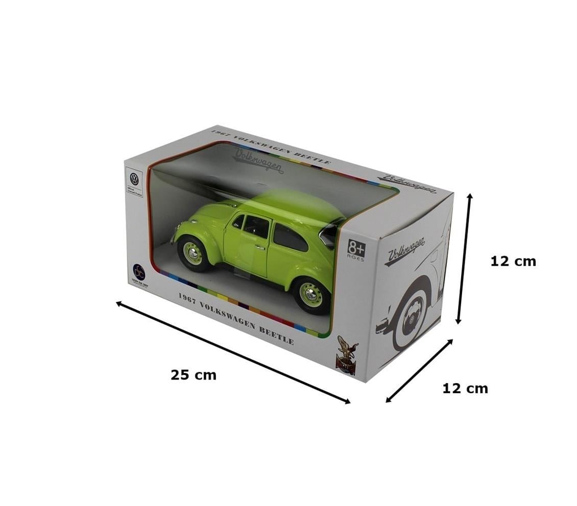 Road Signature 24202 1/24 Ölçek, 1967 Volkswagen Beetle, Green, Sergilemeye Hazır Metal Araba Modeli