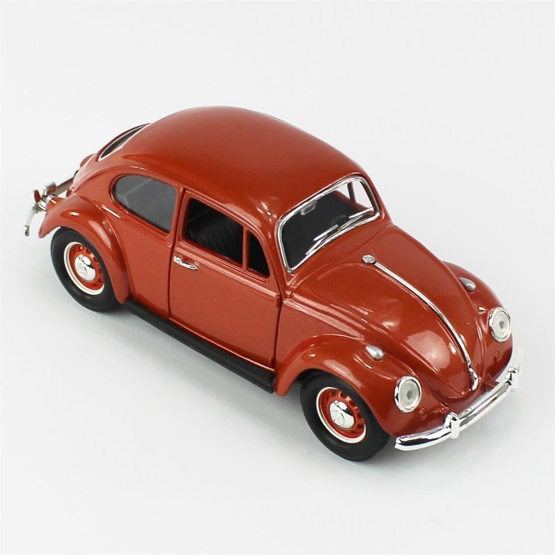 Road Signature 24202 1/24 Ölçek, 1967 Volkswagen Beetle, Brown, Sergilemeye Hazır Metal Araba Modeli